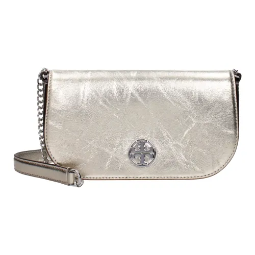 Tory Burch Кожа Плечевая Сумка Маленькая Женская Золотая