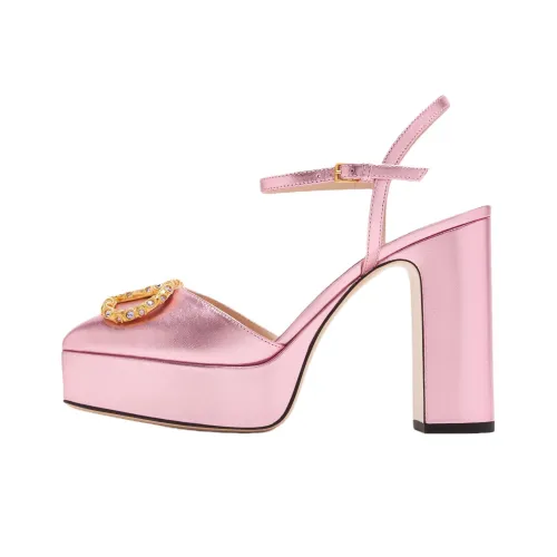 Valentino Garavani Vlogo Signature Грубый каблук Высокие каблуки 11,5 см Женские Розовый