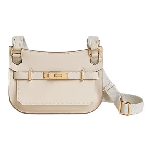HERMES Jypsiere Swift Телячья кожа Сумка через плечо Мини Женская Мел Белый