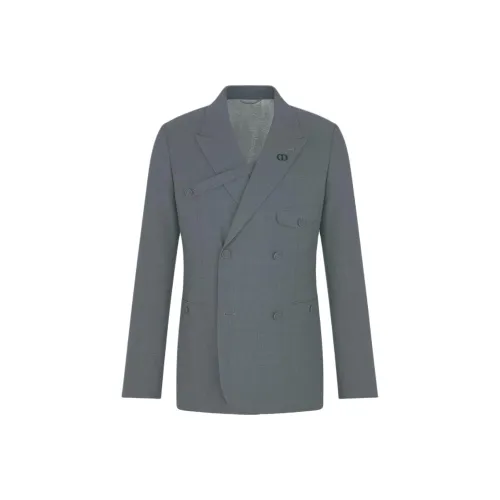 DIOR SS25 Бизнес-костюм Пальто Мужской Серый