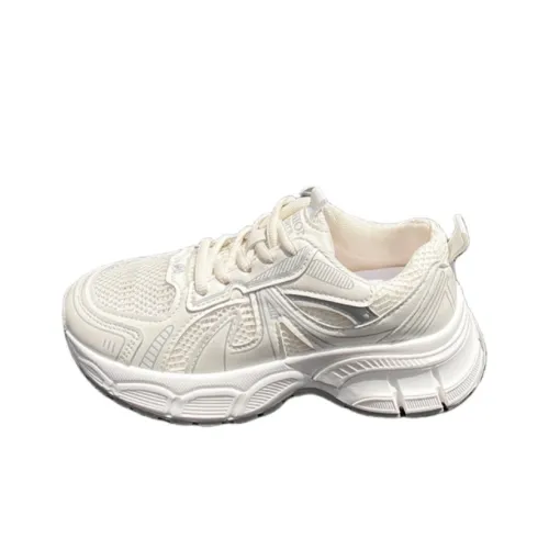 BINGO DUCK Противоскользящие устойчивые к истиранию низкий топ кроссовки с толстой подошвой женские цвет экрю