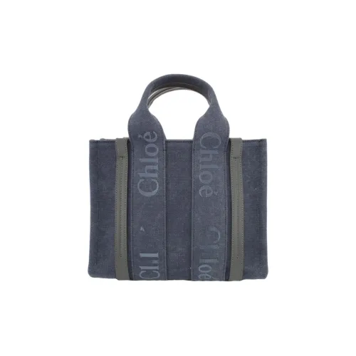 Chloe Хлопок Тоут Сумка Сумка для покупок Сумка через плечо Сумка Женская Темно-синий