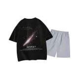 Чёрный топ, светло-серый низ