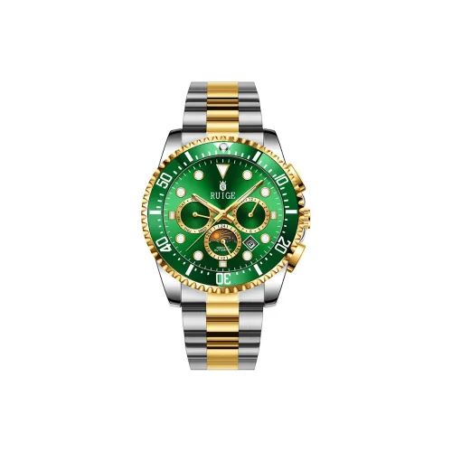 RUIGE Pilot Series Автоматический Механический Механизм Часы Мужские Зеленый Циферблат