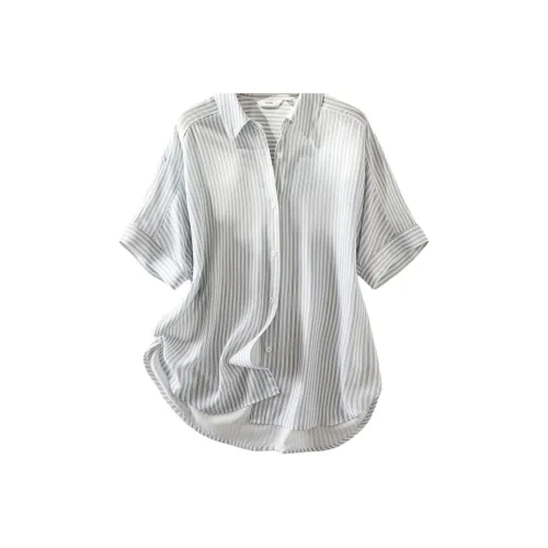 IHIMI Белое основание Черные полосы Женские Рубашки