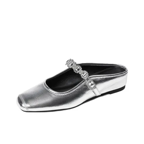 Beijiani Устойчивые к истиранию Домашние тапочки Женские Серебряные