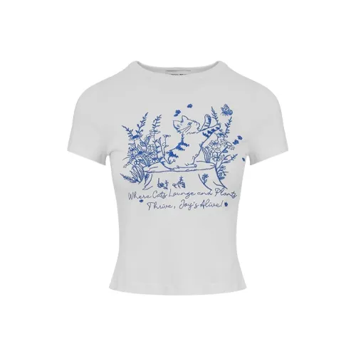 URBAN REVIVO Белый Женские T-рубашки