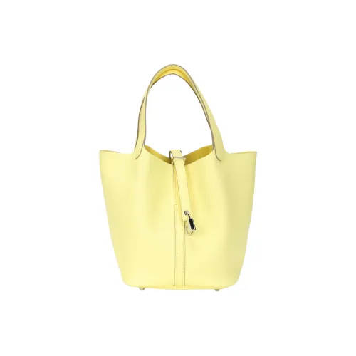 HERMES Picotin Lock Clemence Телячья кожа Ведрообразная сумка 22 Женская 0Y Лимонно-желтый