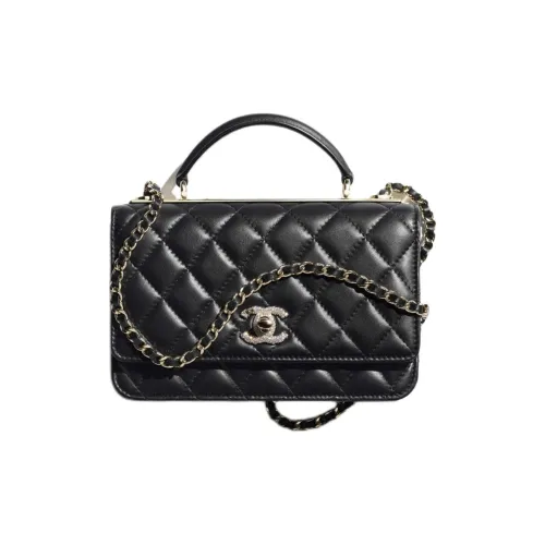 CHANEL WOC Lambskin Сумка через плечо Кошелек Мини Женский Черный