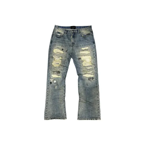 EPOWER PRESENTS Промытый синий Унисекс Джинсы