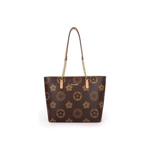 DANNYBEAR PVC Tote Bag Shoulder Bag Women's Coffee Brown