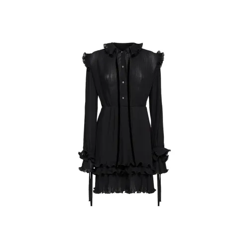 PHILIPP PLEIN Черное Женское Длинное Платье с Рукавами