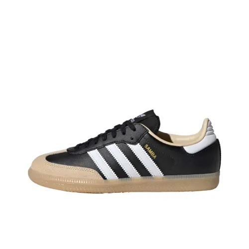 Adidas Originals SAMBA OG Low Топ Детские Кроссовки для Тренировок Черный Бежевый Подростки