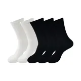 [5 пачек/Смелые носки Crew] Черный 3 + Белый 2