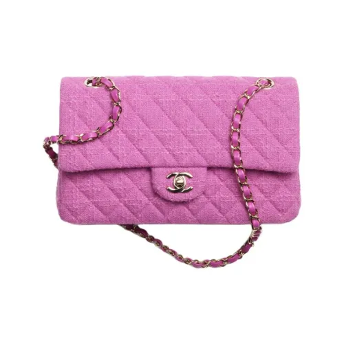 CHANEL Classic Flap CF Шерсть Клетка Сумка через плечо Женская Фиолетовая