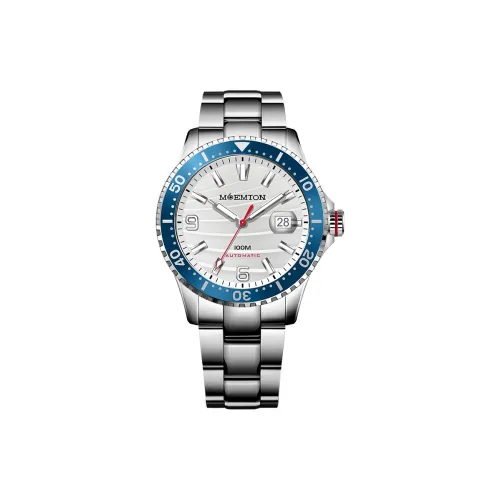 MOEMTON Механическое механическое часы из нержавеющей стали с ремешком мужские часы белый циферблат