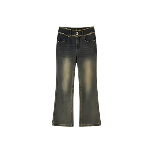 CHUU Темно-синие джинсы для женщин