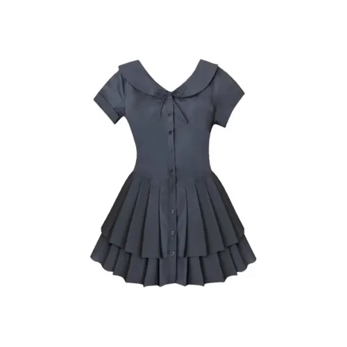 GEZITAI Короткое платье с короткими рукавами женское