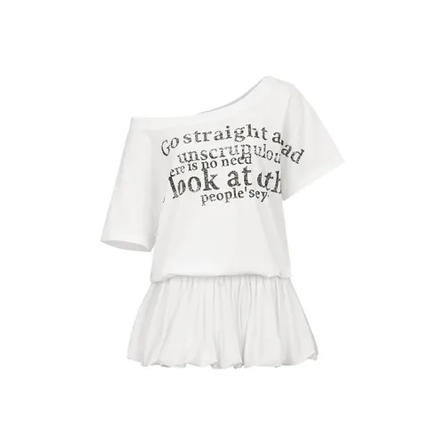 URBAN REVIVO Короткое платье с короткими рукавами женское