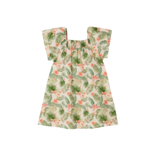 PAW IN PAW Cartoon Bear Курортный стиль Платье Зеленый Детский