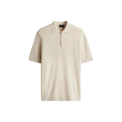 H M Light Beige Men's Polo Shirt H M Светлый Бежевый Мужская Поло Рубашка