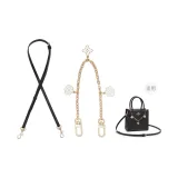 [Двухкомпонентный комплект] Через плечо, золотистый оттенок, застежка 90-120 см + декоративная цепочка с камелией