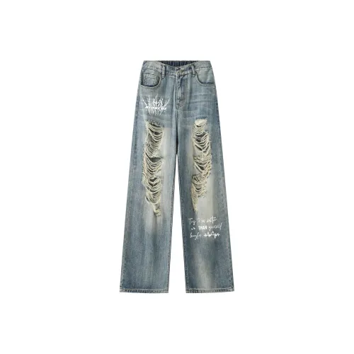 BINGFEI Blue Unisex Jeans BINGFEI Синий Унисекс Джинсы