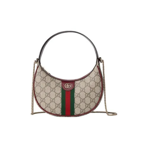 GUCCI Ophidia Canvas Leather One Shoulder Bag Small Women's Beige Brown GUCCI Ophidia Холст Кожа Одно Плечо Сумка Маленькая Женская Бежевый и Коричневый