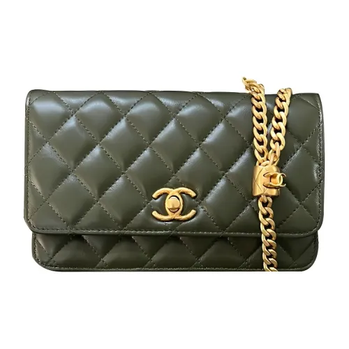 CHANEL Small Gold Ball WOC Овчина Кошелек на цепочке Цепочка Кошелек Сумка через плечо Женские Зеленый