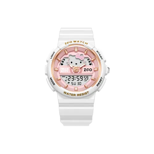 Hello Kitty Электронные + кварцевые часы для женщин серия Sanrio 46,4 мм * 42,3 мм * 16 мм розовый