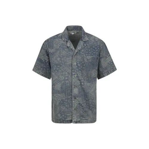 URBAN REVIVO Серый Синий Мужская Рубашка