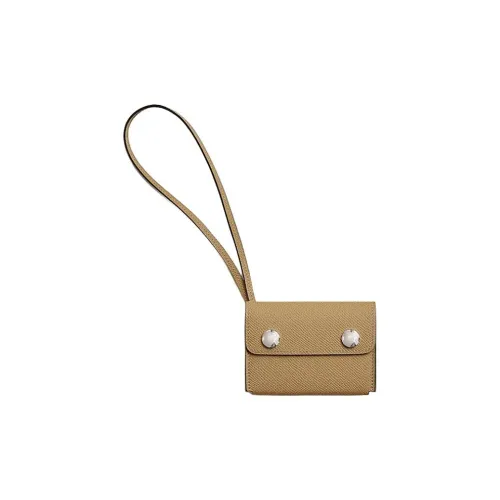 HERMES Hermèsnap Кожа Держатель для карт Женский 1C Poussiere Земляной тон