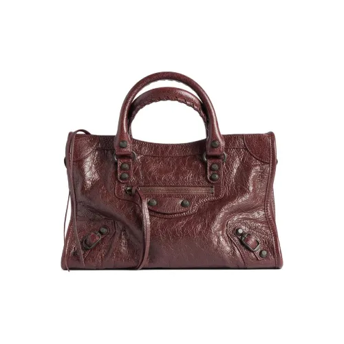 Balenciaga Le City Sheepskin Bag Small Women's Burgundy