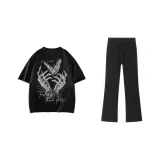 Черный топ + Черные брюки