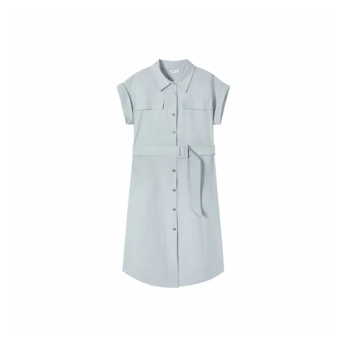 GANT 451 Светло-синий Женские Короткие Платья с Рукавами