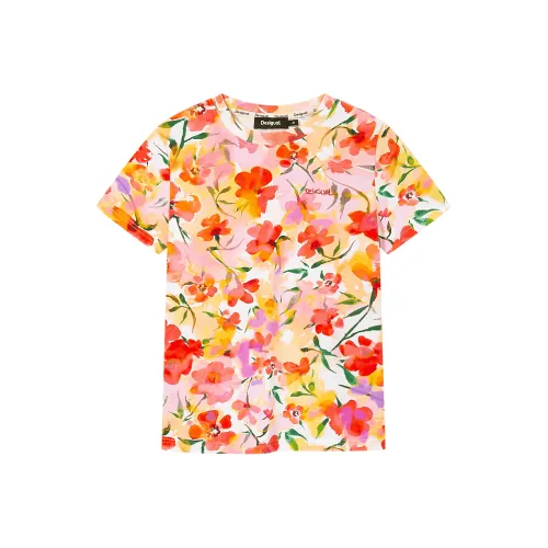 Desigual Красный Цветочный Женские Короткие Топы