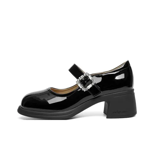 RED DRAGONFLY Грубый каблук Мэри Джейн туфли 5,7CM Женские