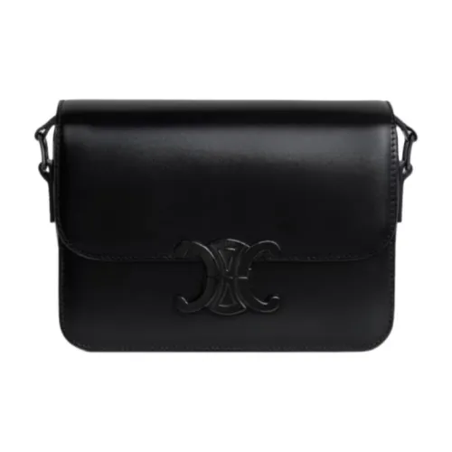 CELINE Triomphe Телячья кожа Сумка через плечо Женская Черная