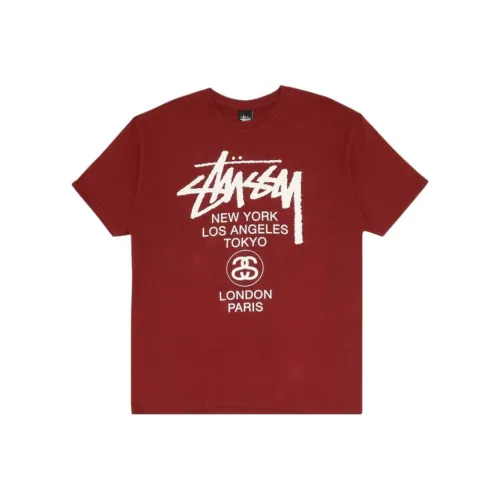 Stussy Красный Мужской T-Рубашки