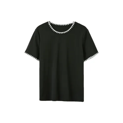 3COLOUR Классическая черная женская футболка