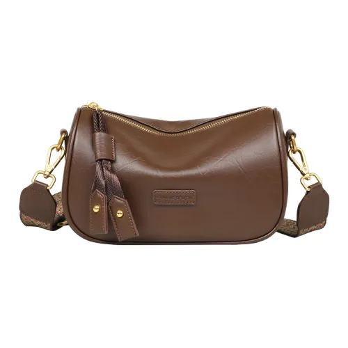 PESASRIE Коровья кожа с синтетической кожей сумка через плечо женская кофе