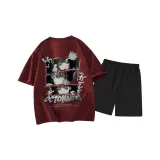 Бордовый топ, черные штаны