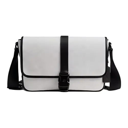 COACH League Искусственная кожа с коровьей кожей сумка через плечо большая мужская белая и черная