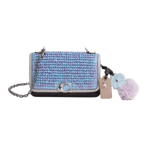 COACH BanditBelt Коровья кожа Одно плечо Через плечо Бананка Маленький Женская серебряная и черная