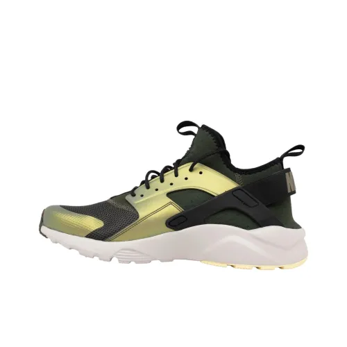 Nike Air Huarache Run Ultra Устойчивые к истиранию Низкие Кроссовки для бега Мужские Черные Зеленые