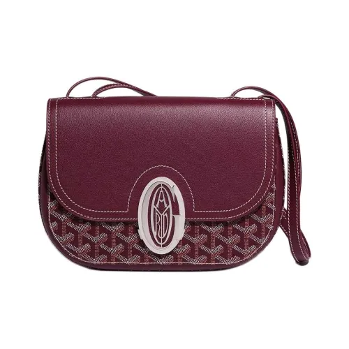 GOYARD 233 Холст Телячья кожа Сумка через плечо Сумка на плечо Женская Бургунди