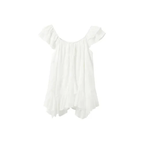 3COLOUR Жемчужно-белый Женские Шифоновые рубашки