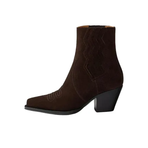 HERMES Vegas Ботильоны 4,5 см Женские Коричневый