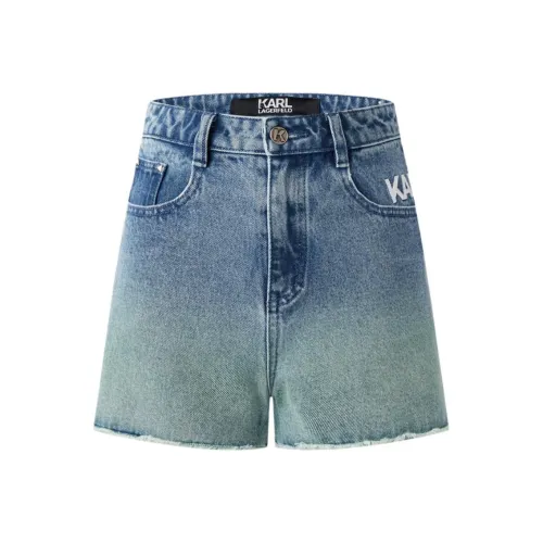 Karl Lagerfeld Джинсовые шорты Женские Выстиранный Синий