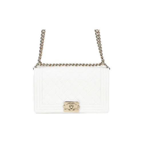 CHANEL LEBOY Телячья кожа Сумка через плечо Средний Женская Белая